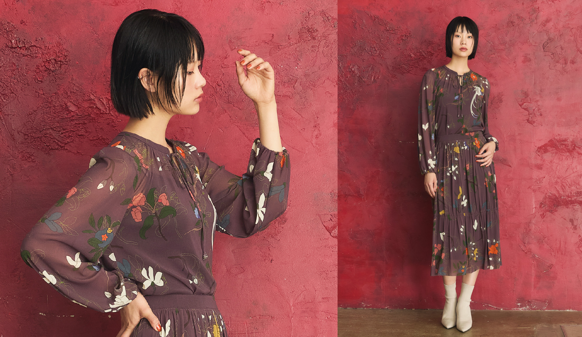 VIVIENNE TAM 赤いワイドパンツ　 万華鏡　38 パンツ｜全商品｜VIVIENNE TAM（ヴィヴィアンタム）公式
