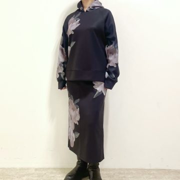 フルブルームピオニープリントダブルニット