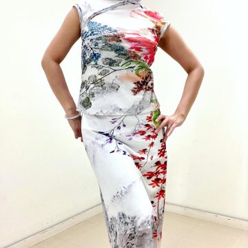 「ダリマーブルフラワープリントオンストレッチネッティング」のご紹介